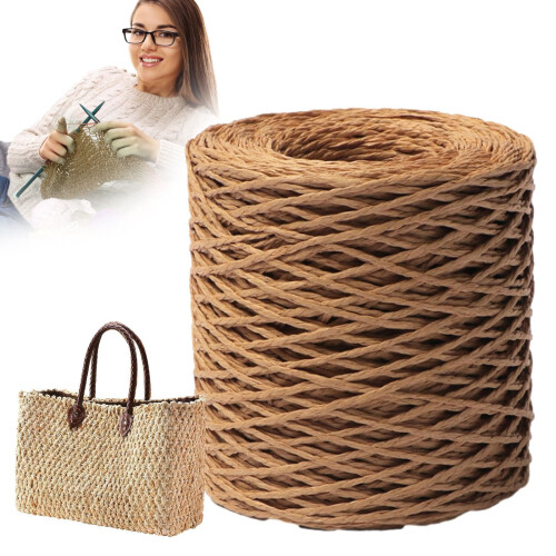 Natural Raffia Ribbon Brown 150M Craft Yarn 1
