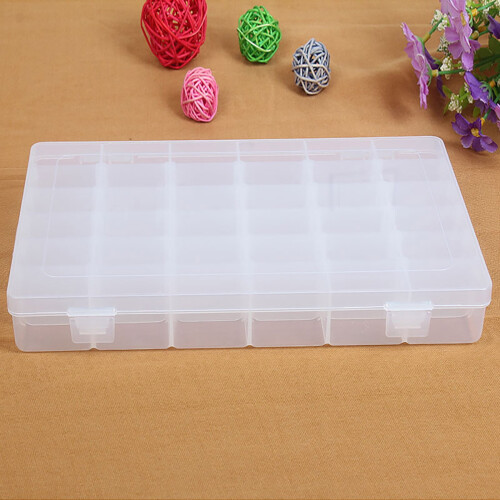 Plastic Jewelry Organizer Box 36-Grid with Adjustable 1
