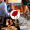 Borddekoration med blommiga servettringar, set om 4 4