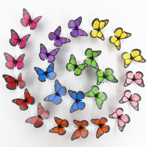Orange 3D Butterfly Wall Stickers 10PCS