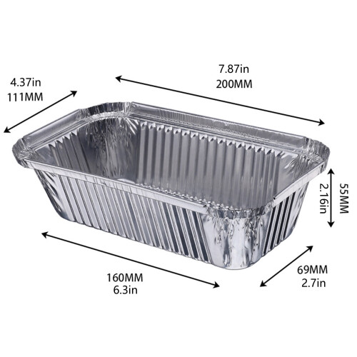 Aluminum baking pans with lids 8x4 inches 1
