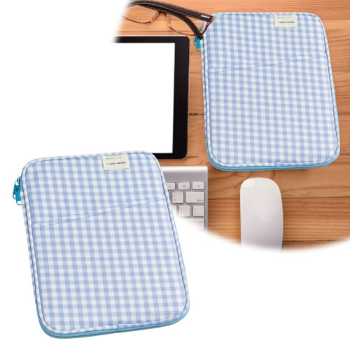 Plaid tablet bag 11 inch with pocket storage 1