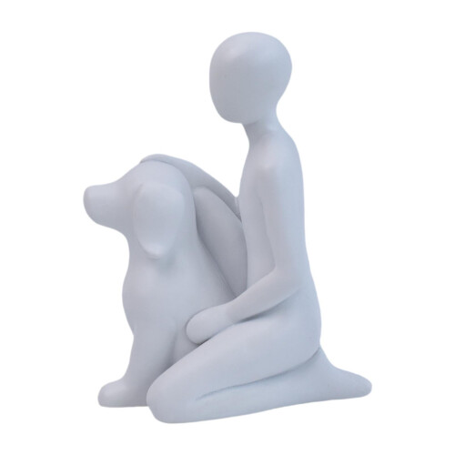 Man and Dog Resin Figurine Heartwarming Keepsake 1