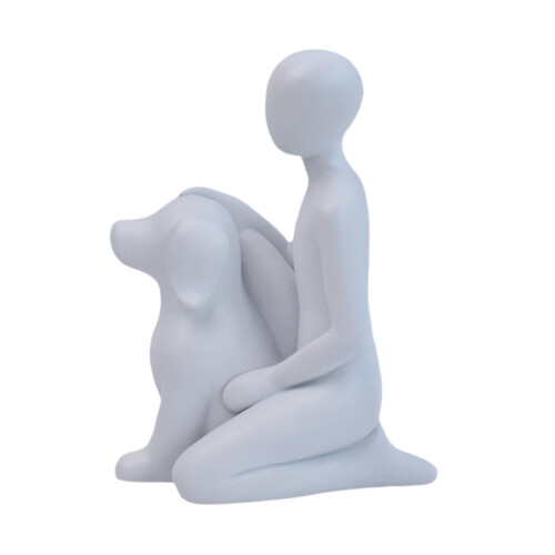 Man and Dog Resin Figurine Heartwarming Keepsake 2