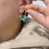 Crystal Leaf Clover Earrings Green Shamrock Jewelry for 4