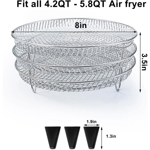 Air Fryer Rack Upgrade – Stainless Steel Round Stackable 2