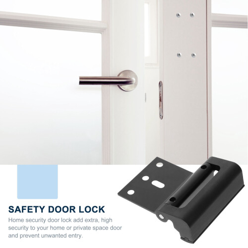 Black Home Door Lock Reinforcement 2 Sets 1