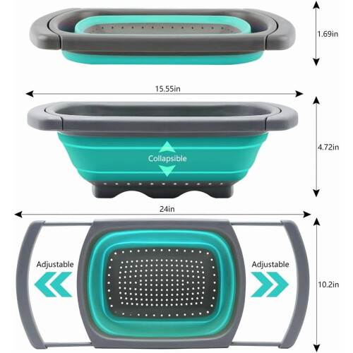 Pot de filtre pliable pour évier avec poignée rétractable 1