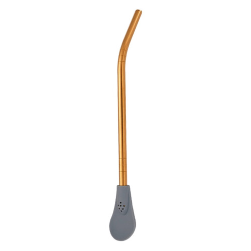 Stainless Steel Stirring Straw with Silicone Tip and Filter 1