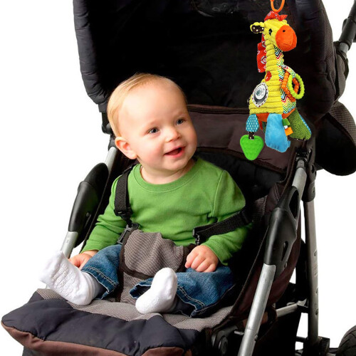 Girafa de pelúcia com piano e campainha para bebês 1