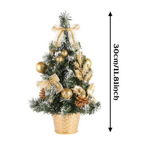 Mini Christmas Tree Artificial Desktop 7.8 Inch Silver with 1