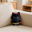 Zwarte kat pluche speelgoed met superheldencape, 30 cm 3