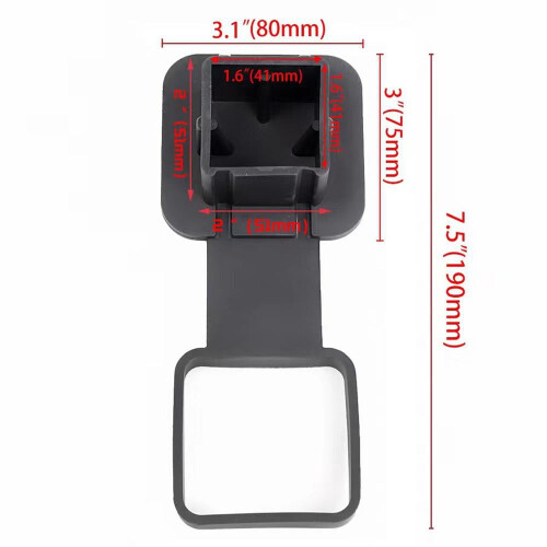 Silicone Trailer Hitch Cover Black Dust Plug 2-inch 1