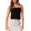 Women's halter tank top double lined backless crop top 2