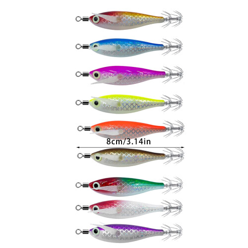 Amo da jigging per gamberi e seppie, multicolore, 10 pezzi 2