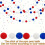 Pom Pom Garland Red White Blue Felt Ball String 8.2 Ft 4