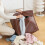 Tabouret de rangement avec poches zippées en similicuir Square1 7
