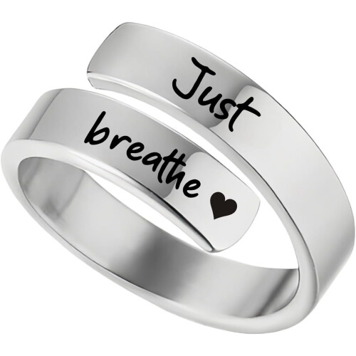 Edelstahl Just Breathe Ring, verstellbare Spiralwicklung 2
