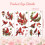 Rub-on Transfer Decals Christmas Cardinal Birds 6x12 in 3 2