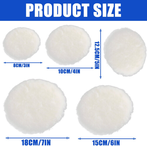 Car polishing pads wool design 5 pcs 2