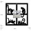 Cat Mirror Wall Clock Black Modern 12-inch 2
