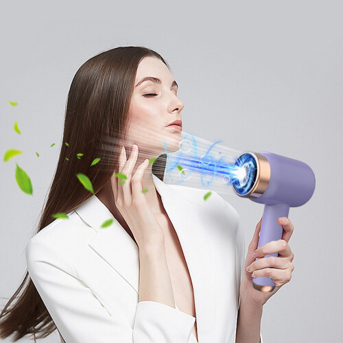 Sèche-cheveux sans fil rechargeable violet léger avec 1