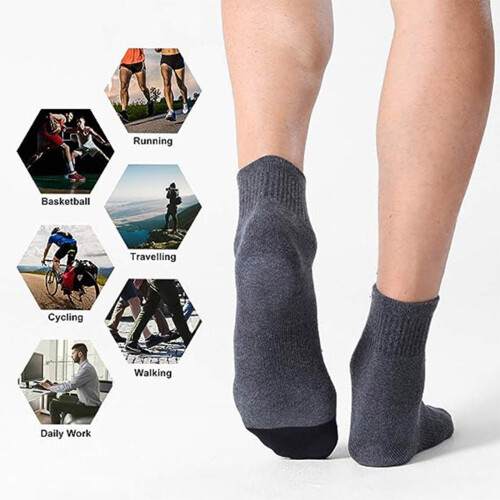 Men's Basketball Socks Solid Color Short Socks 5 Pairs 2