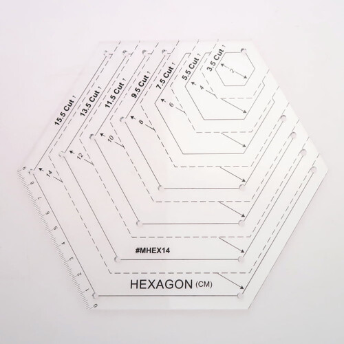 Hexagon quilting ruler acrylic template 1 piece 2