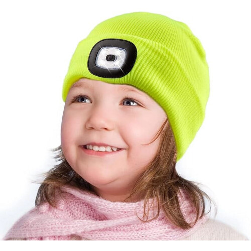 Kids' LED headlamp beanie USB rechargeable 1