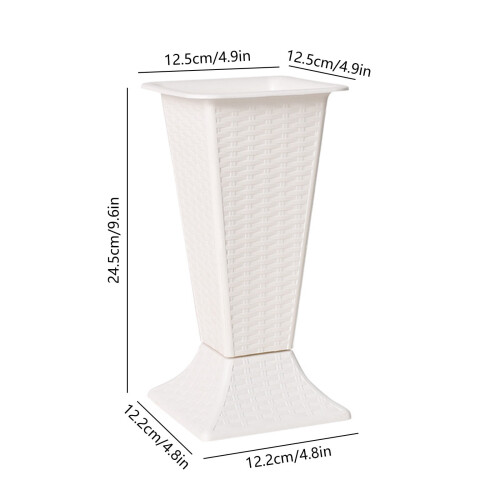 White plastic flower pot urn planter 30 cm 2