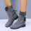 Women's Mid-Calf Winter Snow Boots Woolen Yarn Back Strap 7