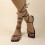 Women's PU leather strappy flat sandals square open toe 2