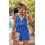 Blue sleeveless V-neck jumpsuit XL 6