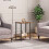 Side Table with Charging Station Rustic Brown 2-Tier 6