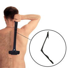 Back Shaver for Men with 5 Replacement Blades, Foldable Long Handle Body Hair Remover, Manual Back Groomer for Men