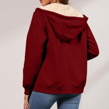 Women's Fleece Hoodie with Drawstring and Zipper