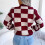 Damen-Strickpullover mit Karomuster im Vintage-Preppy-Stil 3