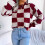 Damen-Strickpullover mit Karomuster im Vintage-Preppy-Stil 4