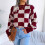 Damen-Strickpullover mit Karomuster im Vintage-Preppy-Stil 6