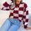Damen-Strickpullover mit Karomuster im Vintage-Preppy-Stil 7
