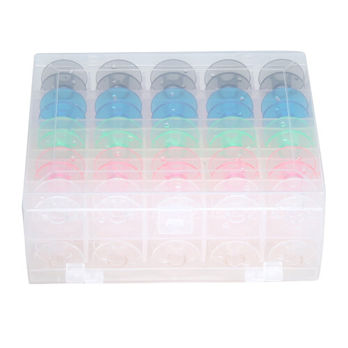 Bobine de ață de cusut din plastic, cu două etaje, grilă, asortate, 100 1