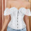 Gotische crop top met korset en elastische taille voor dames 2