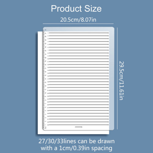 Line Drawing Stencil Template with Measuring Ruler 2