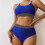 Women's Chain Decor Bikini Set Blue M 4