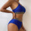 Women's Chain Decor Bikini Set Blue M 5
