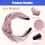 Fascia per capelli in velluto con perle finte, rosa, per donna 5