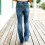 Dame Bootcut Jeans Himmelblå M 3