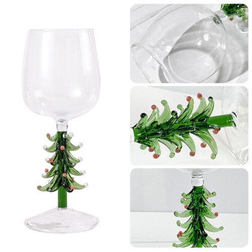 Christmas wine glasses tree design 2 pcs 1
