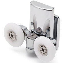 (23mm, 8mm) 2 x Double Bottom Zinc Alloy Shower Door Rollers/Runners L067