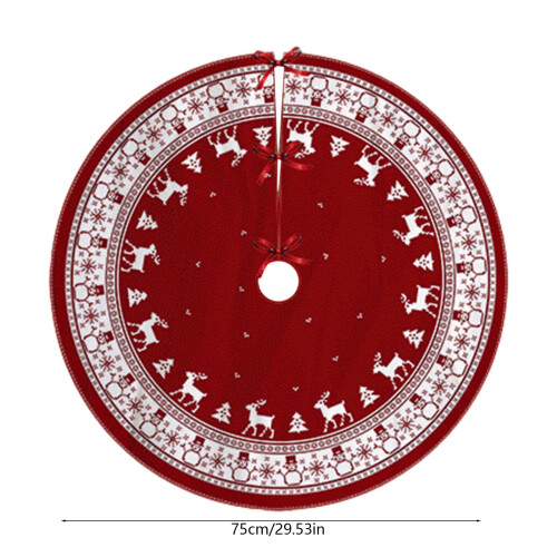 Jupe de sapin de Noël rouge, 76 cm de diamètre 2